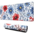 thumbnail image 1 of Long Mouse Pads for Desk,Pioneer Flower Floral Print Pattern Desk Mats on Top Of Desks, Desk Mouse Pad Extra Large with 3mm Non-Slip Base and Stitched Edge for Gaming,Office,Work,Home 31.5"x11.8", 1 of 6