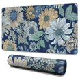 thumbnail image 1 of Long Mouse Pads for Desk,Pioneer Flower Floral Print Pattern Desk Mats on Top Of Desks, Desk Mouse Pad Extra Large with 3mm Non-Slip Base and Stitched Edge for Gaming,Office,Work,Home 47.3"x23.6", 1 of 6
