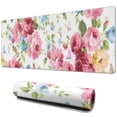 thumbnail image 1 of Long Mouse Pads for Desk,Pioneer Flower Floral Print Pattern Desk Mats on Top Of Desks, Desk Mouse Pad Extra Large with 3mm Non-Slip Base and Stitched Edge for Gaming,Office,Work,Home 31.5"x11.8", 1 of 6