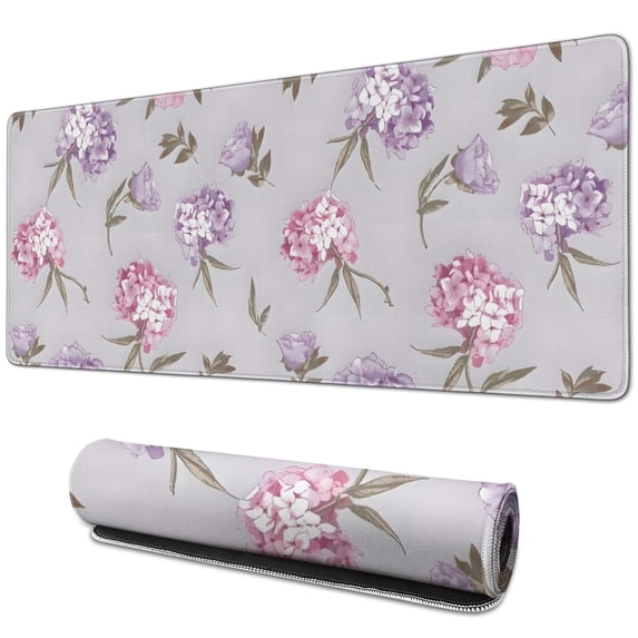 Long Mouse Pads for Desk,Pioneer Flower Floral Print Pattern Desk Mats on Top Of Desks, Desk Mouse Pad Extra Large with 3mm Non-Slip Base and Stitched Edge for Gaming,Office,Work,Home 31.5"x11.8"