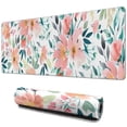 thumbnail image 1 of Long Mouse Pads for Desk,Pioneer Flower Floral Print Pattern Desk Mats on Top Of Desks, Desk Mouse Pad Extra Large with 3mm Non-Slip Base and Stitched Edge for Gaming,Office,Work,Home 31.5"x11.8", 1 of 6