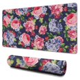 thumbnail image 1 of Long Mouse Pads for Desk,Pioneer Flower Floral Print Pattern Desk Mats on Top Of Desks, Desk Mouse Pad Extra Large with 3mm Non-Slip Base and Stitched Edge for Gaming,Office,Work,Home 31.5"x15.7", 1 of 6