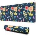 thumbnail image 1 of Long Mouse Pads for Desk,Pioneer Flower Floral Print Pattern Desk Mats on Top Of Desks, Desk Mouse Pad Extra Large with 3mm Non-Slip Base and Stitched Edge for Gaming,Office,Work,Home 31.5"x11.8", 1 of 6
