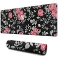 thumbnail image 1 of Long Mouse Pads for Desk,Pioneer Flower Floral Print Pattern Desk Mats on Top Of Desks, Desk Mouse Pad Extra Large with 3mm Non-Slip Base and Stitched Edge for Gaming,Office,Work,Home 31.5"x11.8", 1 of 6