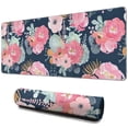 thumbnail image 1 of Long Mouse Pads for Desk,Pioneer Flower Floral Print Pattern Desk Mats on Top Of Desks, Desk Mouse Pad Extra Large with 3mm Non-Slip Base and Stitched Edge for Gaming,Office,Work,Home 31.5"x11.8", 1 of 6