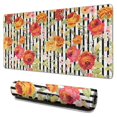 thumbnail image 1 of Long Mouse Pads for Desk,Pioneer Flower Floral Print Pattern Desk Mats on Top Of Desks, Desk Mouse Pad Extra Large with 3mm Non-Slip Base and Stitched Edge for Gaming,Office,Work,Home 31.5"x15.7", 1 of 6