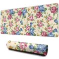 thumbnail image 1 of Long Mouse Pads for Desk,Pioneer Flower Floral Print Pattern Desk Mats on Top Of Desks, Desk Mouse Pad Extra Large with 3mm Non-Slip Base and Stitched Edge for Gaming,Office,Work,Home 31.5"x11.8", 1 of 6