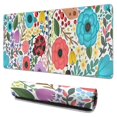 thumbnail image 1 of Long Mouse Pads for Desk,Pioneer Flower Floral Print Pattern Desk Mats on Top Of Desks, Desk Mouse Pad Extra Large with 3mm Non-Slip Base and Stitched Edge for Gaming,Office,Work,Home 31.5"x15.7", 1 of 6