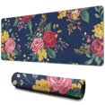 thumbnail image 1 of Long Mouse Pads for Desk,Pioneer Flower Floral Print Pattern Desk Mats on Top Of Desks, Desk Mouse Pad Extra Large with 3mm Non-Slip Base and Stitched Edge for Gaming,Office,Work,Home 31.5"x11.8", 1 of 6