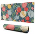 thumbnail image 1 of Long Mouse Pads for Desk,Pioneer Flower Floral Print Pattern Desk Mats on Top Of Desks, Desk Mouse Pad Extra Large with 3mm Non-Slip Base and Stitched Edge for Gaming,Office,Work,Home 35.4"x15.7", 1 of 6