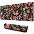 thumbnail image 1 of Long Mouse Pads for Desk,Pioneer Flower Floral Print Pattern Desk Mats on Top Of Desks, Desk Mouse Pad Extra Large with 3mm Non-Slip Base and Stitched Edge for Gaming,Office,Work,Home 31.5"x11.8", 1 of 6