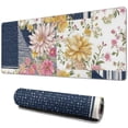 thumbnail image 1 of Long Mouse Pads for Desk,Pioneer Flower Floral Print Pattern Desk Mats on Top Of Desks, Desk Mouse Pad Extra Large with 3mm Non-Slip Base and Stitched Edge for Gaming,Office,Work,Home 31.5"x11.8", 1 of 6
