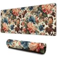 thumbnail image 1 of Long Mouse Pads for Desk,Pioneer Flower Floral Print Pattern Desk Mats on Top Of Desks, Desk Mouse Pad Extra Large with 3mm Non-Slip Base and Stitched Edge for Gaming,Office,Work,Home 31.5"x11.8", 1 of 6