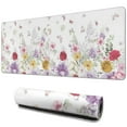 thumbnail image 1 of Long Mouse Pads for Desk,Pioneer Flower Floral Print Pattern Desk Mats on Top Of Desks, Desk Mouse Pad Extra Large with 3mm Non-Slip Base and Stitched Edge for Gaming,Office,Work,Home 31.5"x11.8", 1 of 6