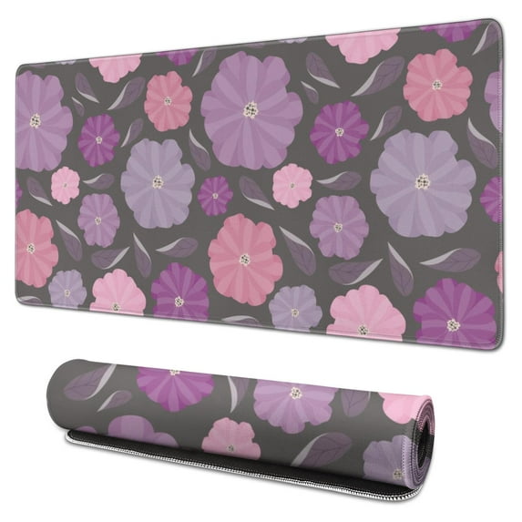 Long Mouse Pads for Desk,Pioneer Flower Floral Print Pattern Desk Mats on Top Of Desks, Desk Mouse Pad Extra Large with 3mm Non-Slip Base and Stitched Edge for Gaming,Office,Work,Home 31.5"x15.7"