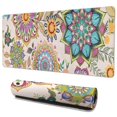 thumbnail image 1 of Long Mouse Pads for Desk,Pioneer Flower Floral Print Pattern Desk Mats on Top Of Desks, Desk Mouse Pad Extra Large with 3mm Non-Slip Base and Stitched Edge for Gaming,Office,Work,Home 35.4"x15.7", 1 of 6