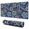 thumbnail image 1 of Long Mouse Pads for Desk,Pioneer Flower Floral Print Pattern Desk Mats on Top Of Desks, Desk Mouse Pad Extra Large with 3mm Non-Slip Base and Stitched Edge for Gaming,Office,Work,Home 35.4"x15.7", 1 of 6