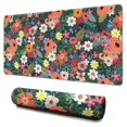 thumbnail image 1 of Long Mouse Pads for Desk,Pioneer Flower Floral Print Pattern Desk Mats on Top Of Desks, Desk Mouse Pad Extra Large with 3mm Non-Slip Base and Stitched Edge for Gaming,Office,Work,Home 31.5"x15.7", 1 of 6
