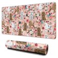 thumbnail image 1 of Long Mouse Pads for Desk,Poodle Dog and Flower Floral Desk Mats on Top Of Desks, Desk Mouse Pad Extra Large with 3mm Non-Slip Base and Stitched Edge for Gaming,Office,Work,Home 31.5"x15.7", 1 of 6