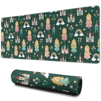 Long Mouse Pads for Desk,Princess Castle Star Pattern Desk Mats on Top Of Desks, Desk Mouse Pad Extra Large with 3mm Non-Slip Base and Stitched Edge for Gaming,Office,Work,Home 31.5"x11.8"