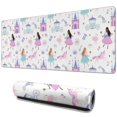 thumbnail image 1 of Long Mouse Pads for Desk,Princess Castle & Unicorn Pattern Desk Mats on Top Of Desks, Desk Mouse Pad Extra Large with 3mm Non-Slip Base and Stitched Edge for Gaming,Office,Work,Home 31.5"x11.8", 1 of 6