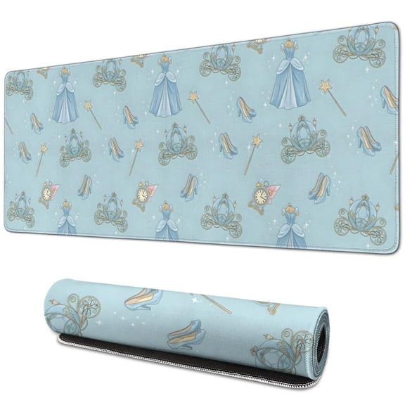Long Mouse Pads for Desk,Princess Pattern Desk Mats on Top Of Desks, Desk Mouse Pad Extra Large with 3mm Non-Slip Base and Stitched Edge for Gaming,Office,Work,Home 31.5"x11.8"