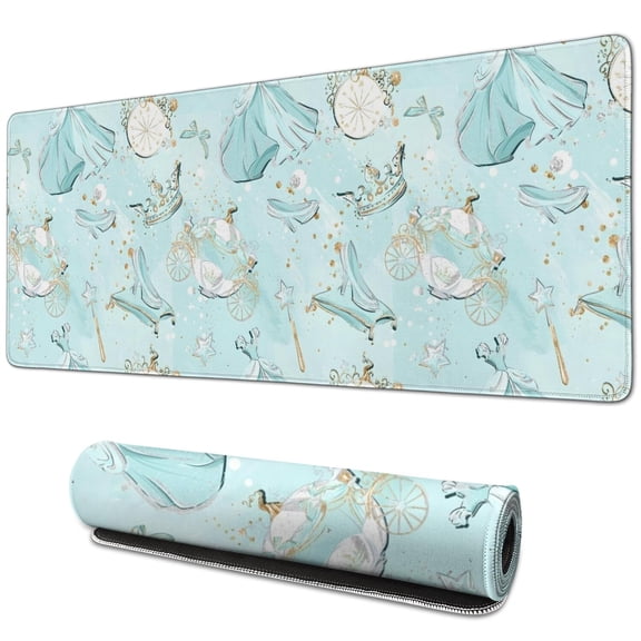 Long Mouse Pads for Desk,Princess Pattern Desk Mats on Top Of Desks, Desk Mouse Pad Extra Large with 3mm Non-Slip Base and Stitched Edge for Gaming,Office,Work,Home 31.5"x11.8"