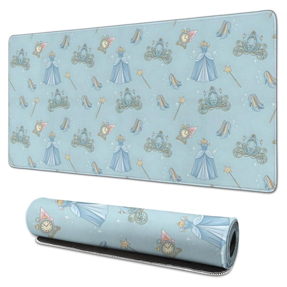 Long Mouse Pads for Desk,Princess Pattern Desk Mats on Top Of Desks, Desk Mouse Pad Extra Large with 3mm Non-Slip Base and Stitched Edge for Gaming,Office,Work,Home 31.5"x15.7"
