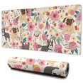 thumbnail image 1 of Long Mouse Pads for Desk,Pug Dogs with Pioneer Flower Desk Mats on Top Of Desks, Desk Mouse Pad Extra Large with 3mm Non-Slip Base and Stitched Edge for Gaming,Office,Work,Home 35.4"x15.7", 1 of 6