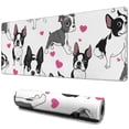 thumbnail image 1 of Long Mouse Pads for Desk,Pug and Love Heart Desk Mats on Top Of Desks, Desk Mouse Pad Extra Large with 3mm Non-Slip Base and Stitched Edge for Gaming,Office,Work,Home 31.5"x11.8", 1 of 6