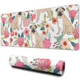 thumbnail image 1 of Long Mouse Pads for Desk,Pugs and Pioneer Flower Desk Mats on Top Of Desks, Desk Mouse Pad Extra Large with 3mm Non-Slip Base and Stitched Edge for Gaming,Office,Work,Home 31.5"x11.8", 1 of 6
