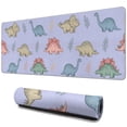 thumbnail image 1 of Long Mouse Pads for Desk,Purple Background Dinosaur Pattern Desk Mats on Top Of Desks, Desk Mouse Pad Extra Large with 3mm Non-Slip Base and Stitched Edge for Gaming,Office,Work,Home 31.5"x11.8", 1 of 6