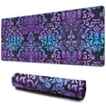 thumbnail image 1 of Long Mouse Pads for Desk,Purple and Blue Damask Pattern Desk Mats on Top Of Desks, Desk Mouse Pad Extra Large with 3mm Non-Slip Base and Stitched Edge for Gaming,Office,Work,Home 31.5"x11.8", 1 of 6