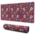 thumbnail image 1 of Long Mouse Pads for Desk,Purple Colorful Skull Flower Pattern Desk Mats on Top Of Desks, Desk Mouse Pad Extra Large with 3mm Non-Slip Base and Stitched Edge for Gaming,Office,Work,Home 35.4"x15.7", 1 of 6