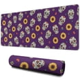 thumbnail image 1 of Long Mouse Pads for Desk,Purple Skull Sunflower Pattern Desk Mats on Top Of Desks, Desk Mouse Pad Extra Large with 3mm Non-Slip Base and Stitched Edge for Gaming,Office,Work,Home 31.5"x11.8", 1 of 6