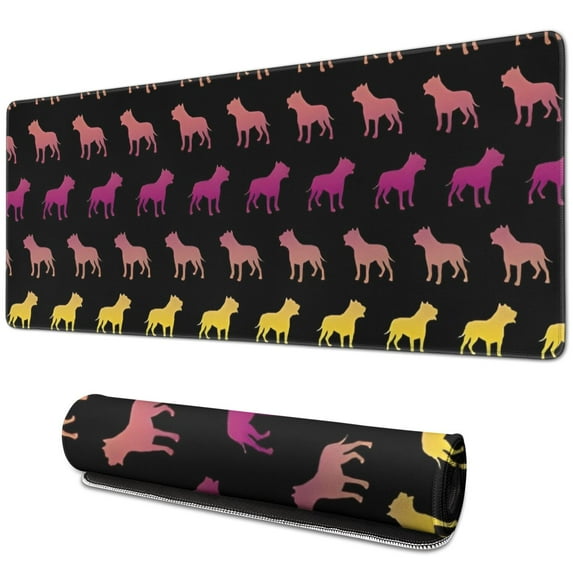 Long Mouse Pads for Desk,Rainbow Puppy Desk Mats on Top Of Desks, Desk Mouse Pad Extra Large with 3mm Non-Slip Base and Stitched Edge for Gaming,Office,Work,Home 31.5"x11.8"