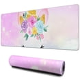thumbnail image 1 of Long Mouse Pads for Desk,Rainbow Unicorn Pattern Desk Mats on Top Of Desks, Desk Mouse Pad Extra Large with 3mm Non-Slip Base and Stitched Edge for Gaming,Office,Work,Home 31.5"x11.8", 1 of 6