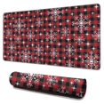 thumbnail image 1 of Long Mouse Pads for Desk,Red and Black Christmas Snowflake Desk Mats on Top Of Desks, Desk Mouse Pad Extra Large with 3mm Non-Slip Base and Stitched Edge for Gaming,Work,Home 31.5x15.7in, 1 of 4