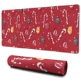 thumbnail image 1 of Long Mouse Pads for Desk,Red Christmas Candy Cane Pattern Desk Mats on Top Of Desks, Desk Mouse Pad Extra Large with 3mm Non-Slip Base and Stitched Edge for Gaming,Office,Work,Home 35.4x15.7in, 1 of 5
