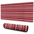 thumbnail image 1 of Long Mouse Pads for Desk,Red Christmas Folk Pattern Desk Mats on Top Of Desks, Desk Mouse Pad Extra Large with 3mm Non-Slip Base and Stitched Edge for Gaming,Office,Work,Home 35.4x15.7in, 1 of 5