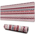 thumbnail image 1 of Long Mouse Pads for Desk,Red Christmas Folk Pattern Desk Mats on Top Of Desks, Desk Mouse Pad Extra Large with 3mm Non-Slip Base and Stitched Edge for Gaming,Office,Work,Home 31.5x11.8in, 1 of 5