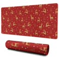 thumbnail image 1 of Long Mouse Pads for Desk,Red Christmas Golden Reindeer Pattern Desk Mats on Top Of Desks, Desk Mouse Pad Extra Large with 3mm Non-Slip Base and Stitched Edge for Gaming,Office,Work,Home 35.4x15.7in, 1 of 5