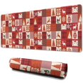 thumbnail image 1 of Long Mouse Pads for Desk,Red Christmas Patchwork Pattern Desk Mats on Top Of Desks, Desk Mouse Pad Extra Large with 3mm Non-Slip Base and Stitched Edge for Gaming,Office,Work,Home 31.5x11.8in, 1 of 5