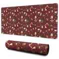 thumbnail image 1 of Long Mouse Pads for Desk,Red Christmas Santa Pattern Desk Mats on Top Of Desks, Desk Mouse Pad Extra Large with 3mm Non-Slip Base and Stitched Edge for Gaming,Office,Work,Home 35.4x15.7in, 1 of 5