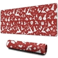 thumbnail image 1 of Long Mouse Pads for Desk,Red Christmas Silhouette Pattern Desk Mats on Top Of Desks, Desk Mouse Pad Extra Large with 3mm Non-Slip Base and Stitched Edge for Gaming,Office,Work,Home 31.5x11.8in, 1 of 5