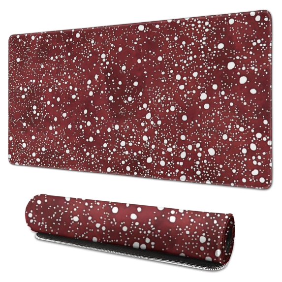 Long Mouse Pads for Desk,Red Christmas Snow Pattern Desk Mats on Top Of Desks, Desk Mouse Pad Extra Large with 3mm Non-Slip Base and Stitched Edge for Gaming,Office,Work,Home 31.5x15.7in