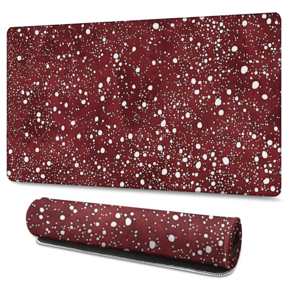 Long Mouse Pads for Desk,Red Christmas Snow Pattern Desk Mats on Top Of Desks, Desk Mouse Pad Extra Large with 3mm Non-Slip Base and Stitched Edge for Gaming,Office,Work,Home 47.3x23.6in