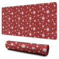 thumbnail image 1 of Long Mouse Pads for Desk,Red Christmas Snowflake Pattern Desk Mats on Top Of Desks, Desk Mouse Pad Extra Large with 3mm Non-Slip Base and Stitched Edge for Gaming,Office,Work,Home 31.5x15.7in, 1 of 5