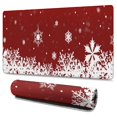 thumbnail image 1 of Long Mouse Pads for Desk,Red Christmas Snowflake Pattern Desk Mats on Top Of Desks, Desk Mouse Pad Extra Large with 3mm Non-Slip Base and Stitched Edge for Gaming,Office,Work,Home 47.3x23.6in, 1 of 5
