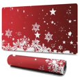 thumbnail image 1 of Long Mouse Pads for Desk,Red Christmas Snowflake Pattern Desk Mats on Top Of Desks, Desk Mouse Pad Extra Large with 3mm Non-Slip Base and Stitched Edge for Gaming,Office,Work,Home 47.3x23.6in, 1 of 5